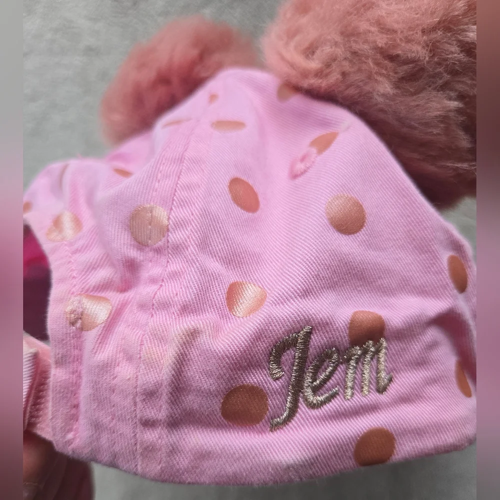 Disney Minnie Mouse Pink Polka Dot Fuzzy Pom-Pom Ears Baseball Cap, OS